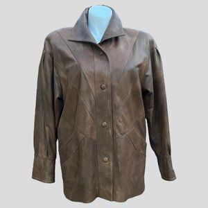 Vintage Peruzzi Italy Hand Made Luxury Nappa Leather Jacket IT 48 US XL